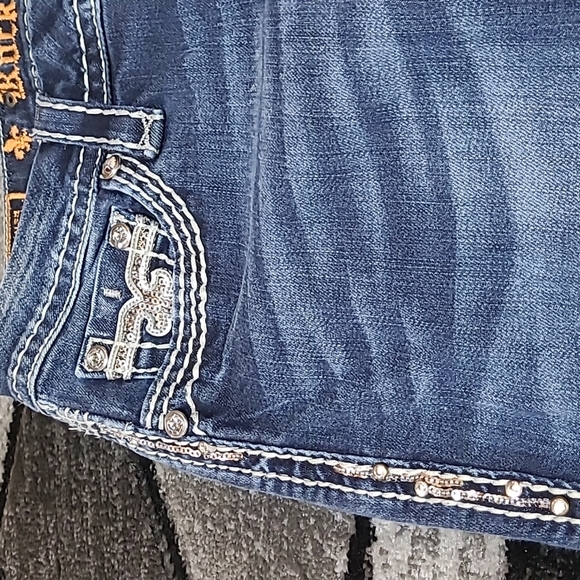 ROCK REVIVAL SHERRY STRAIGHT SEQUINS RHINESTONES DENIM JEAN - Picture 8 of 16